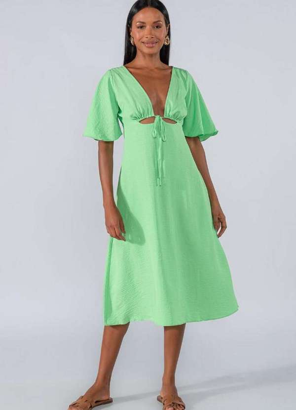 Lamis - Vestido Detalhe Recorte no Busto Verde