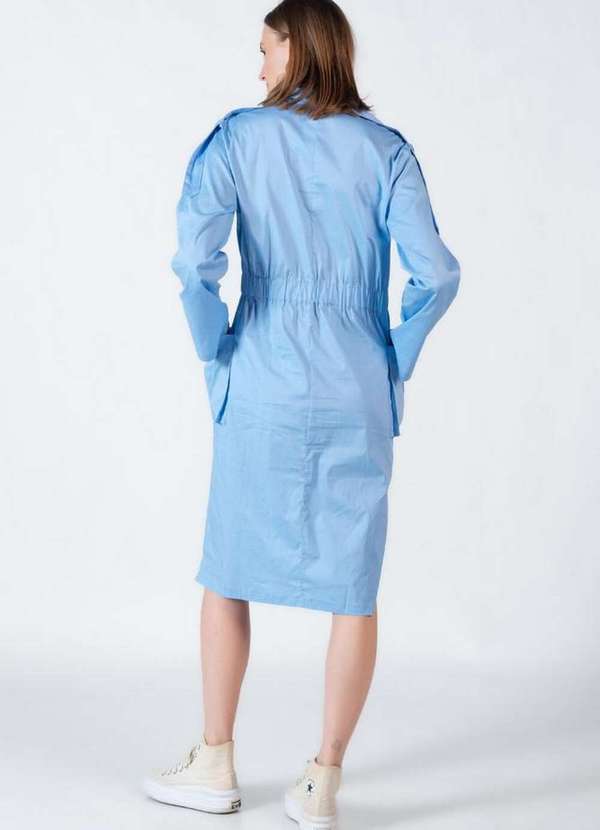 Lamis - Vestido em Algodao com Bolsos Azul 4