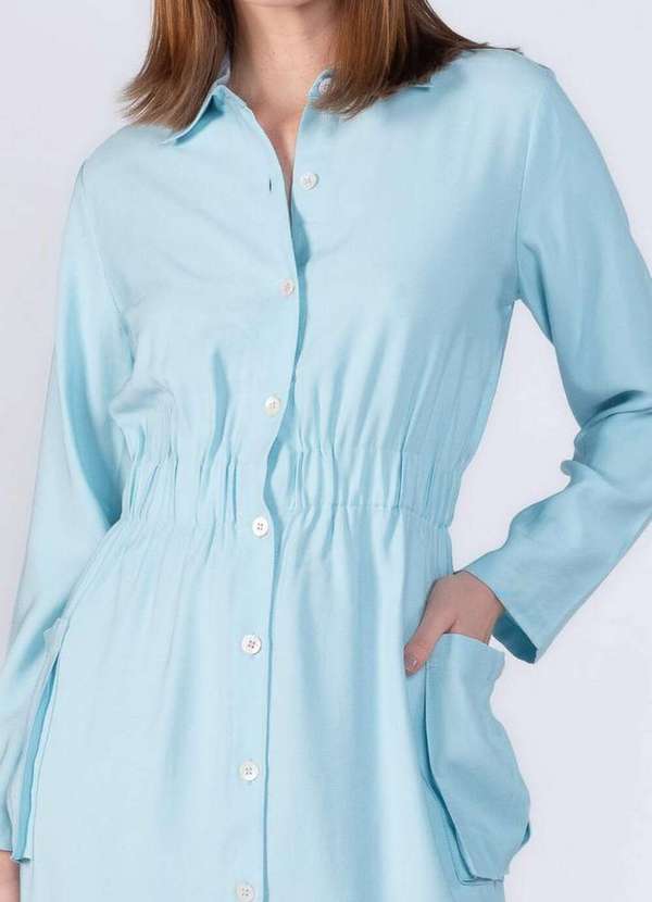 Lamis - Vestido em Viscose Elastico na Cintura Azul 2