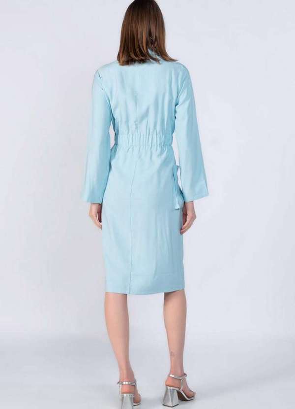 Lamis - Vestido em Viscose Elastico na Cintura Azul 4