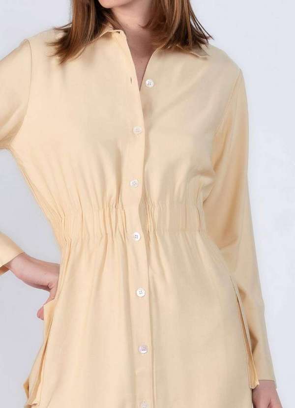 Lamis - Vestido em Viscose Elastico na Cintura Bege 2