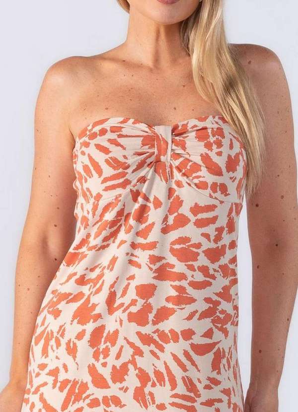 Lamis - Vestido Estampado Tomara que Caia Telha