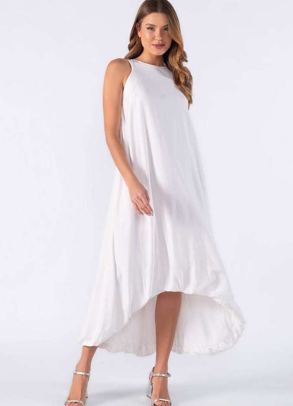 Lamis - Vestido Longo com Decote nas Costas Off White