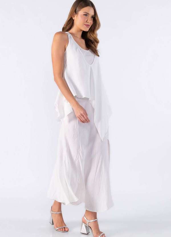 Lamis - Vestido Longo com Recortes Assimetricos Off White 3