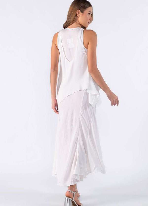 Lamis - Vestido Longo com Recortes Assimetricos Off White 4
