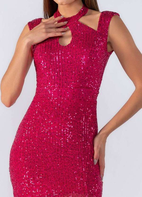 Lamis - Vestido Longo com Recortes no Decote Pink 4