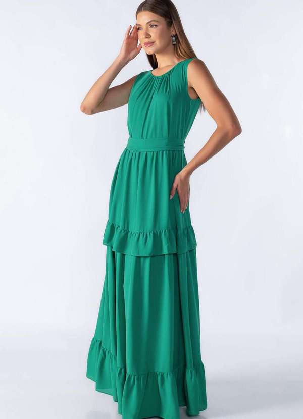 Lamis - Vestido Longo com Recortes Verde 3