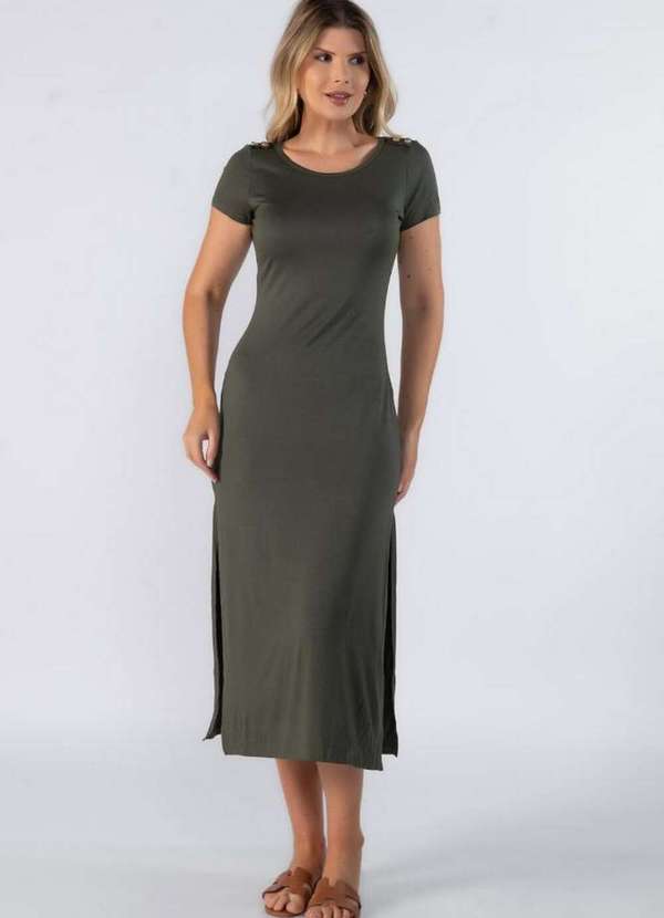 Lamis - Vestido Longo de Malha Fina Verde