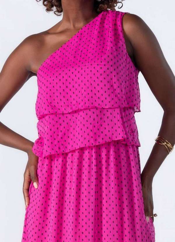 Lamis - Vestido Longo Forrado com Babados Pink 2