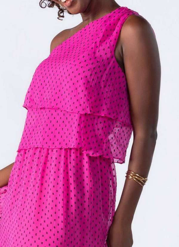 Lamis - Vestido Longo Forrado com Babados Pink 3