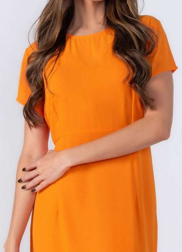 Lamis - Vestido Longo Manga com Fenda Laranja 3