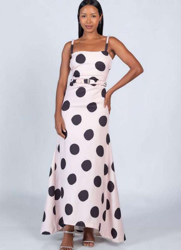 Lamis Vestido Longo Modelado Rosa