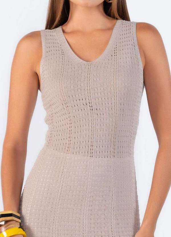 Lamis - Vestido Longo Modelado Caqui 2