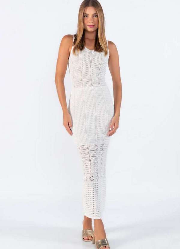 Lamis - Vestido Longo Modelado Off White