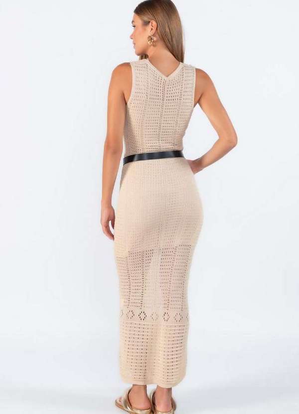 Lamis - Vestido Longo Modelado Bege 4