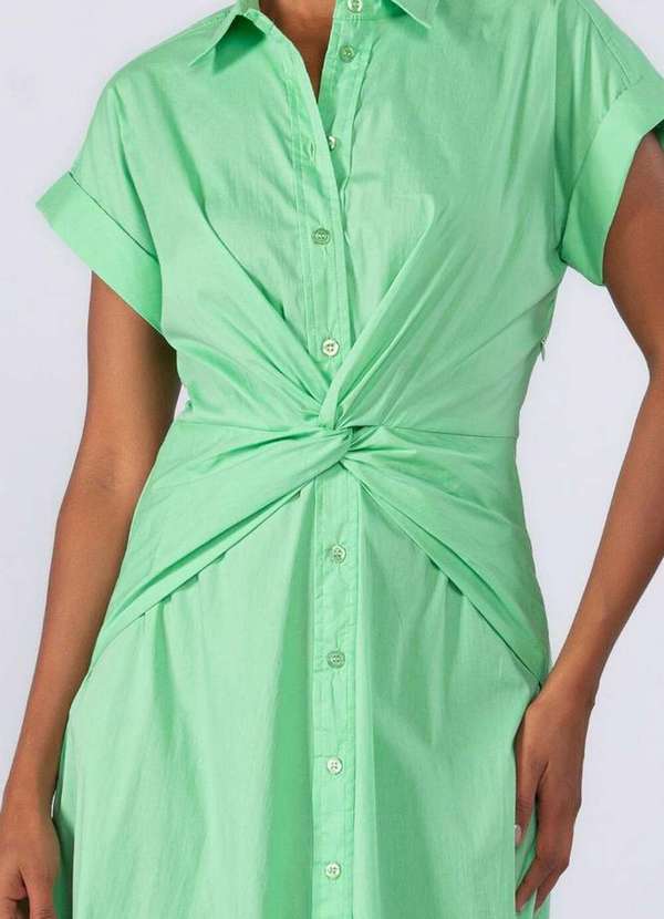 Lamis - Vestido Midi Algodao Detalhe na Cintura Verde 2