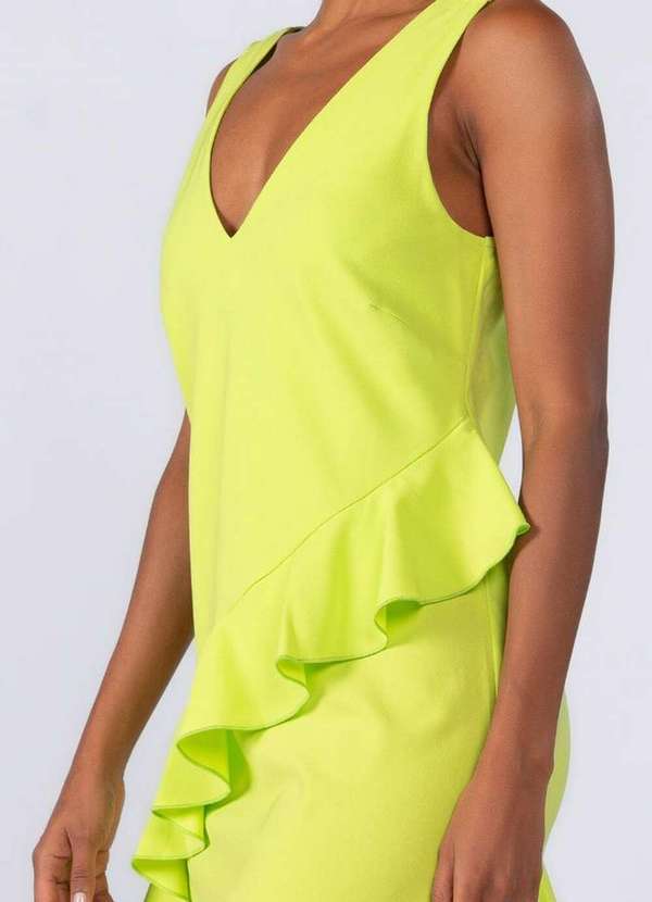 Lamis - Vestido Midi Crepe com Babados Verde 3