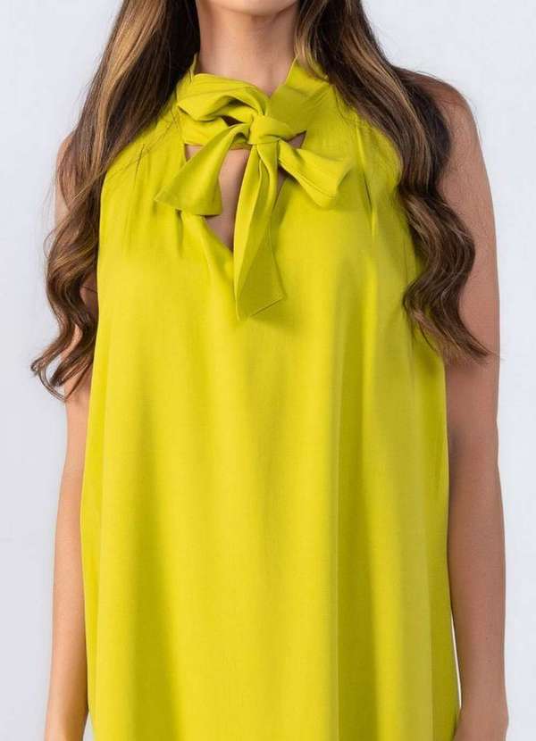 Lamis - Vestido Midi Decote em V com Faixa Verde 2