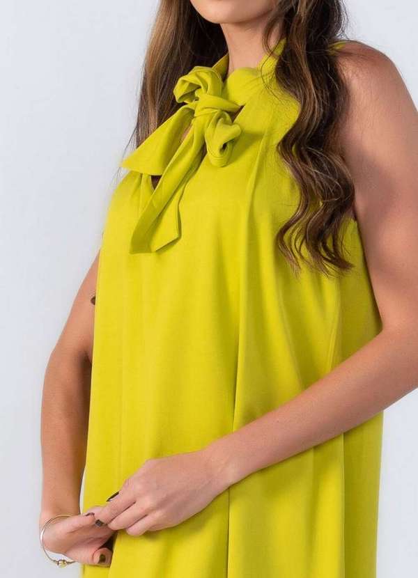 Lamis - Vestido Midi Decote em V com Faixa Verde 3