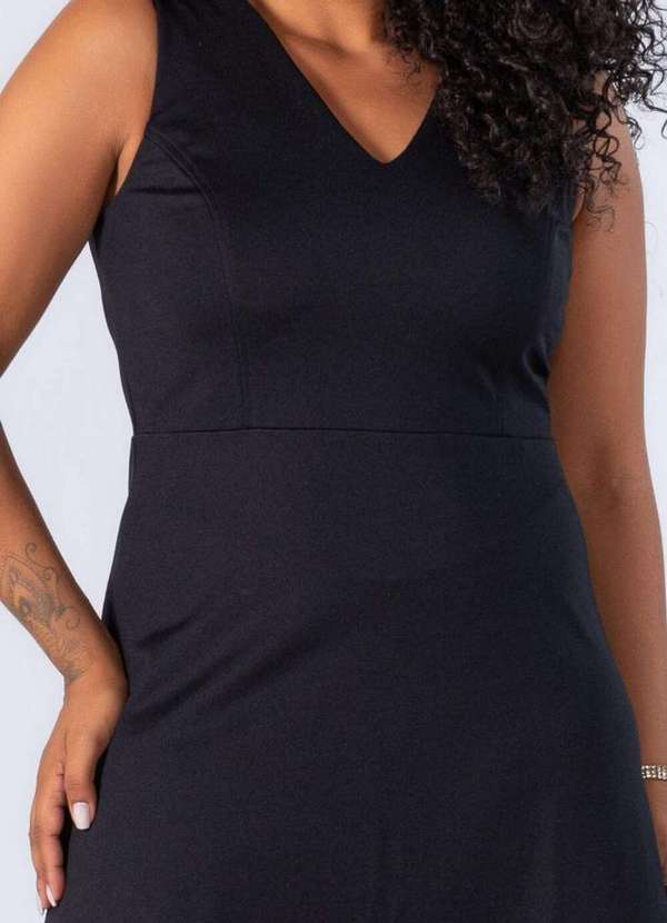Lamis - Vestido Midi Estruturado com Forro Preto 2