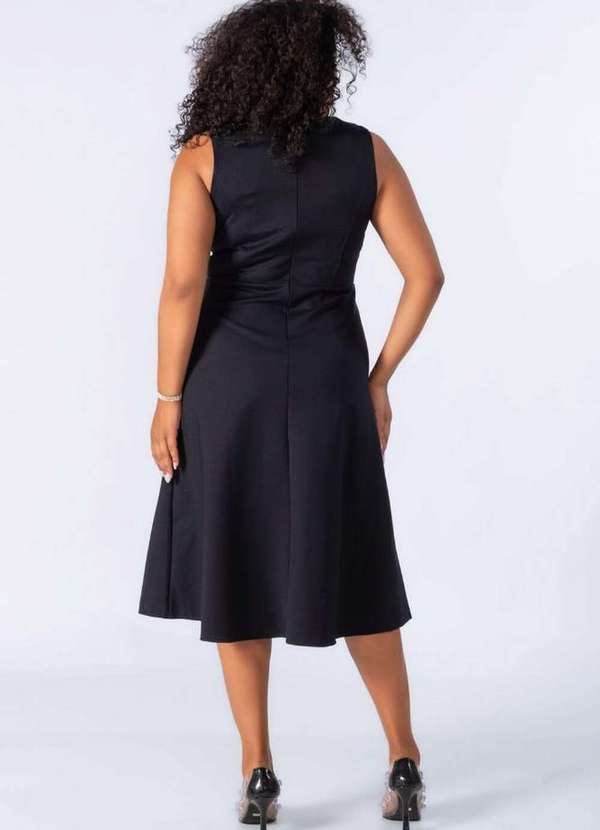 Lamis - Vestido Midi Estruturado com Forro Preto 4