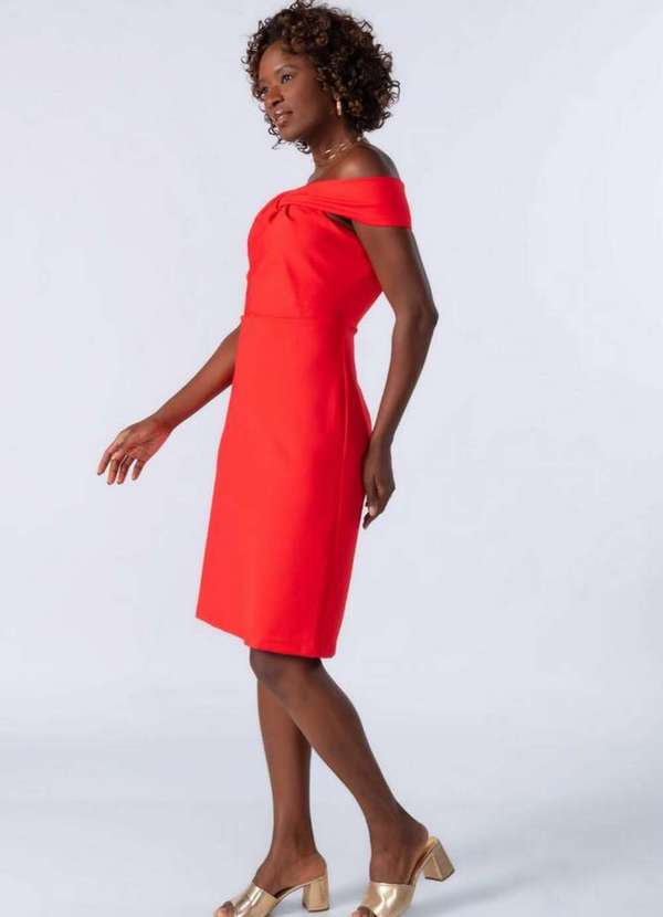 Lamis - Vestido Midi Ombro a Ombro Vermelho 2