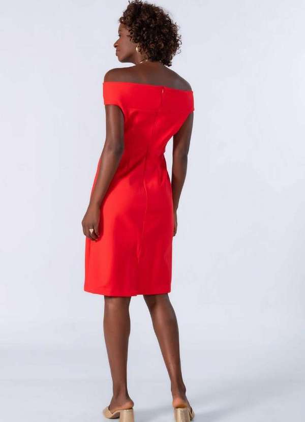 Lamis - Vestido Midi Ombro a Ombro Vermelho 3