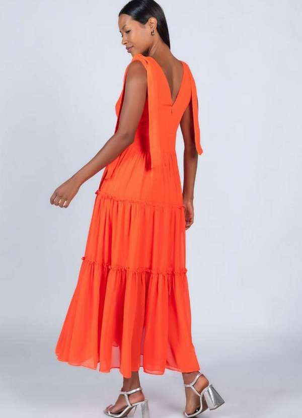 Lamis - Vestido Midi Tres Marias Laranja