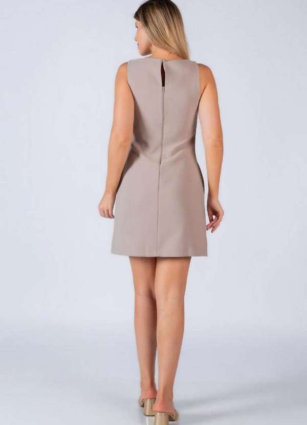 Lamis - Vestido Social Detalhe Ombro Cinza 4