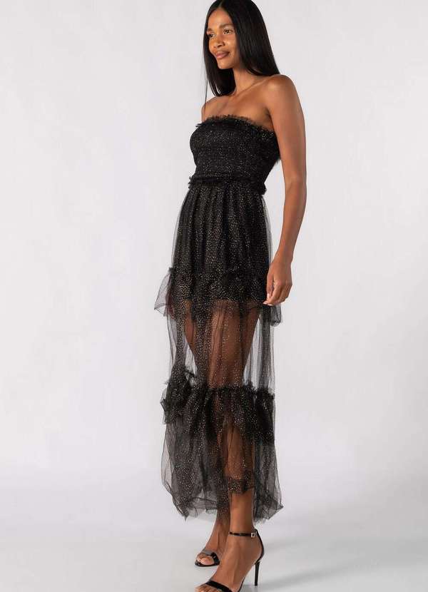 Lamis - Vestido Tomara que Caia com Tule Preto 3