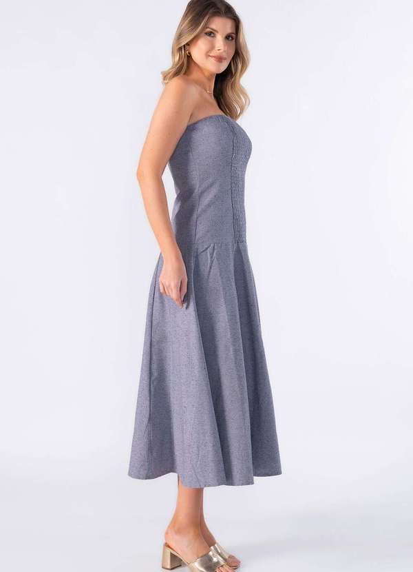 Lamis - Vestido Tomara que Caia Evase Cinza 3