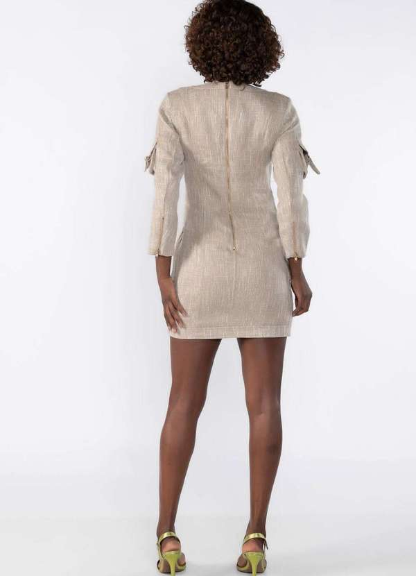 Lamis - Vestido Utilitario com Detalhes em Ilhos Caqui 4