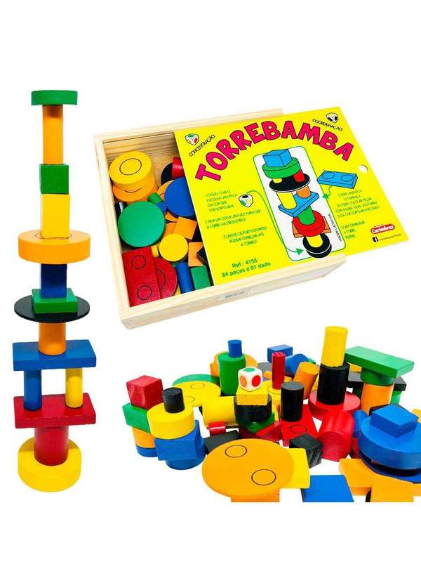 Brinquedo Educativo de Montar Madeira Infantil Torrebamba - Bambinno  Brinquedos