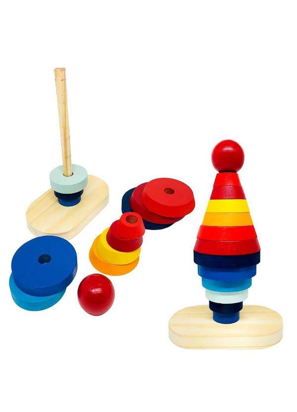 Brinquedo Educativo de Montar Madeira Torre Serial 2135 - Bambinno  Brinquedos