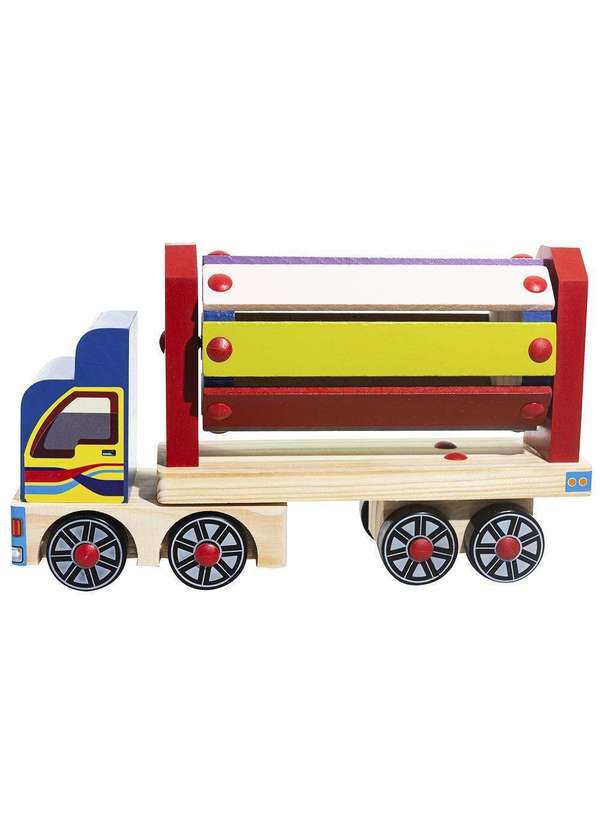 Caminhão Brinquedo Infantil Madeira 9 Eixos C/ Garantia E Nf