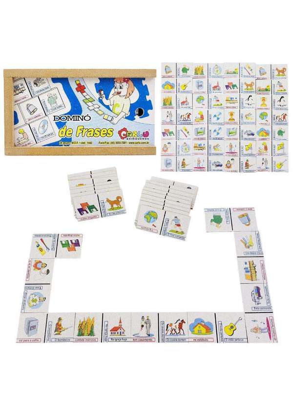 Jogo De Dominó Infantil Figuras E Palavras Educativo 28 Pçs - Bambinno -  Brinquedos Educativos e Materiais Pedagógicos