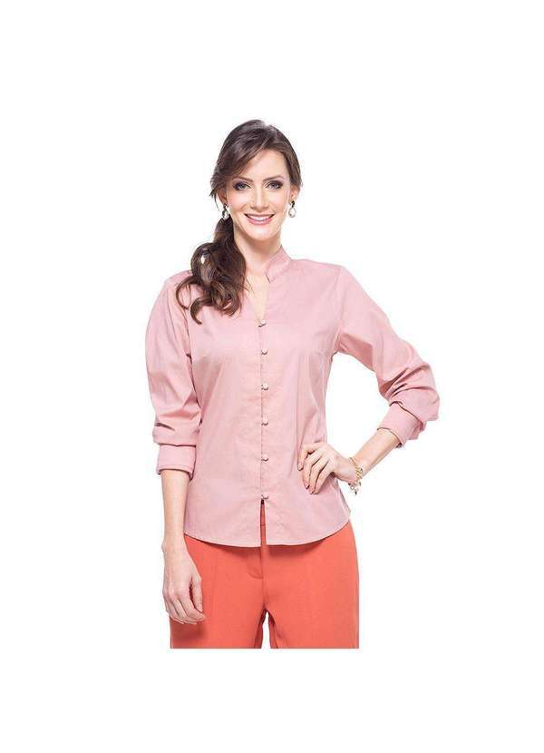 Sunny Days - Camisa Social Manga Longa Rosê - Rose - M Rosa
