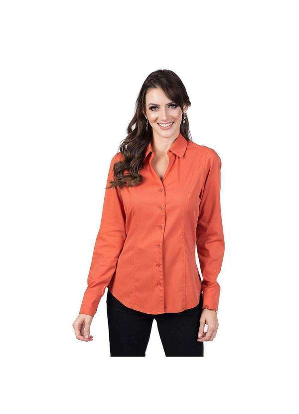 Sunny Days - Camisa Social Manga Longa Ferrugem - Ferrugem - Gg Laranja