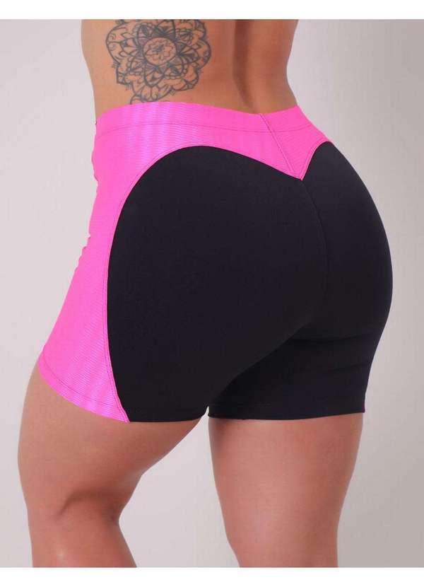 Fitmoda - Bermuda Empina Bumbum Fitness em Poliamida Preto