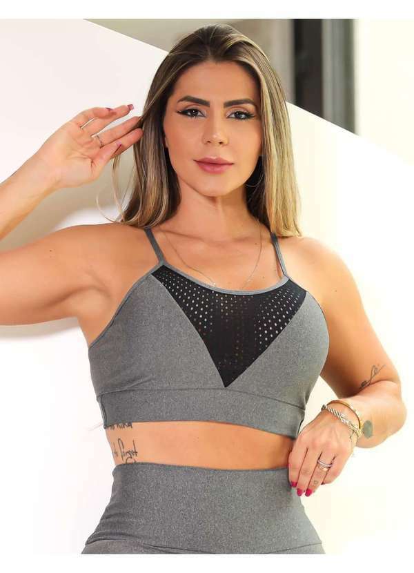 Fitmoda - Cropped Fitness Feminino com Bojo Removivel e Tela Multicores