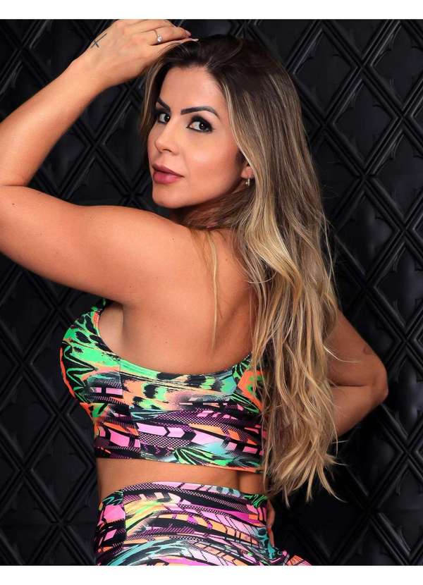 Fitmoda - Cropped Fitness Feminino com Bojo Removivel Estampado 2