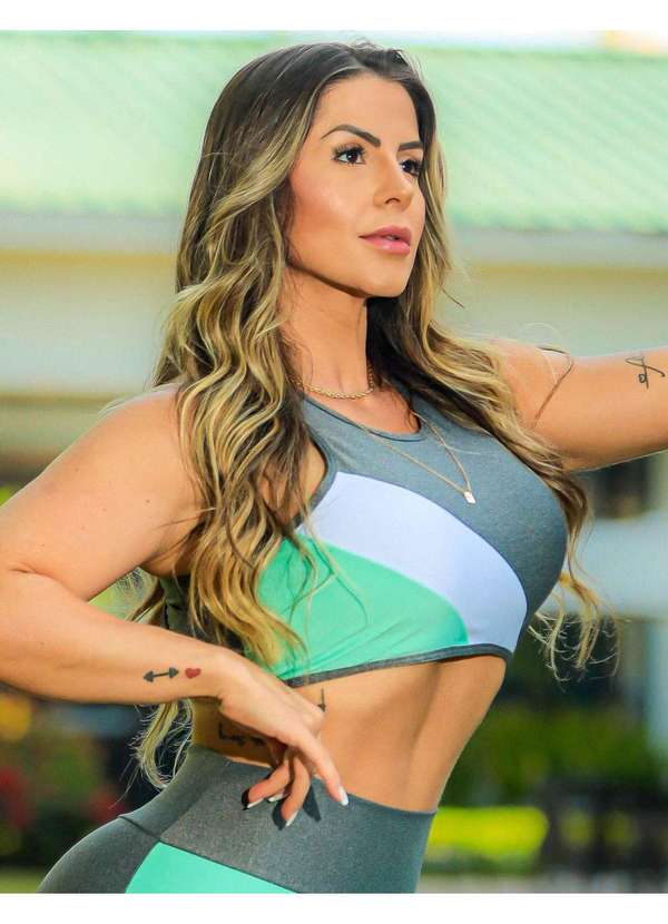 Fitmoda - Cropped Fitness sem Bojo com Decote Vazado nas Costas Cinza 3