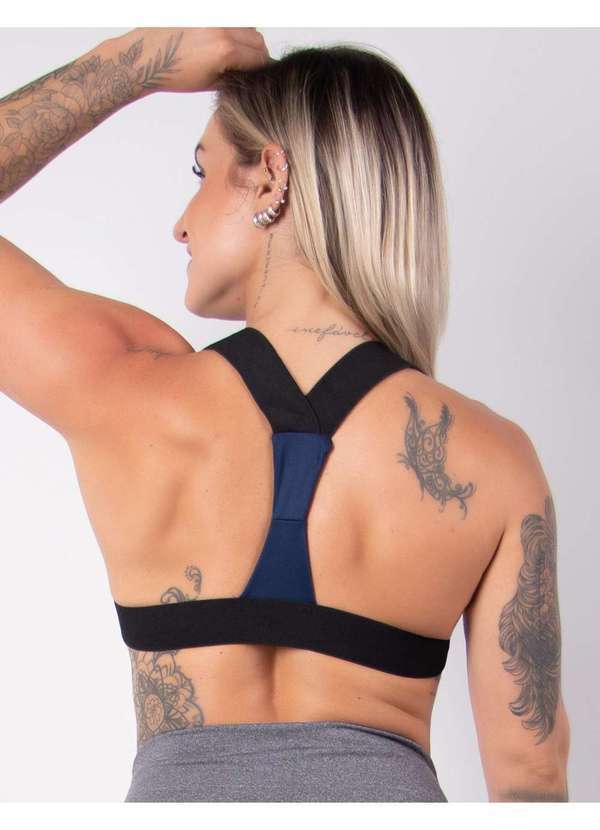 Fitmoda - Top Basico Fitness com Bojo em Dry Fit Azul 4