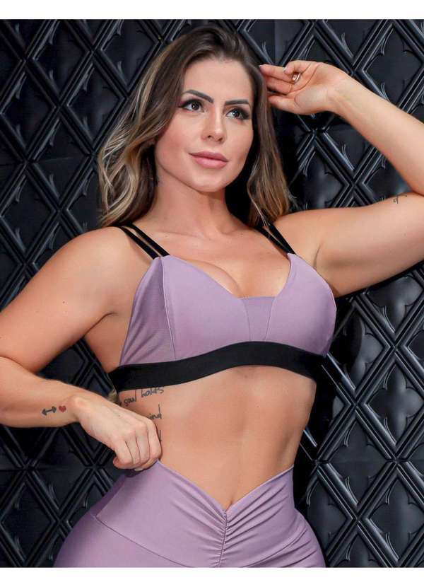 Fitmoda - Top Feminino com Bojo Removivel Fitness Roxo
