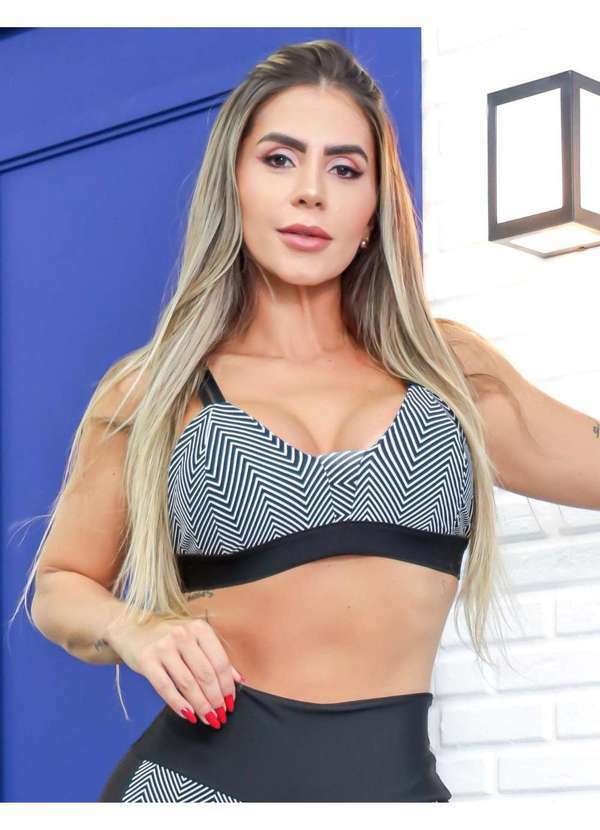 Fitmoda - Top Fitness com Alcinhas Regulaveis e Bojo Removivel Estampado