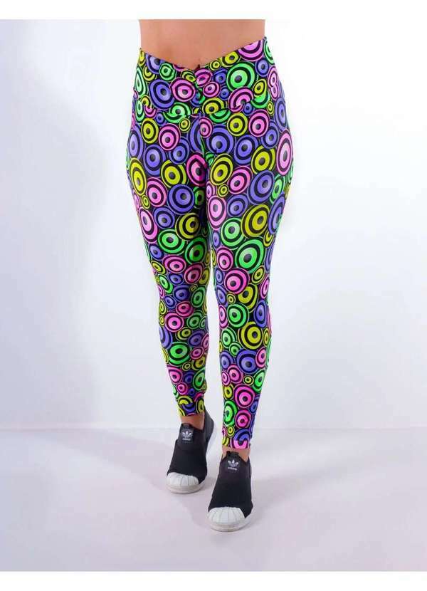 Fitmoda - Calca Legging Feminina com Cos Franzido Estampada Estampado