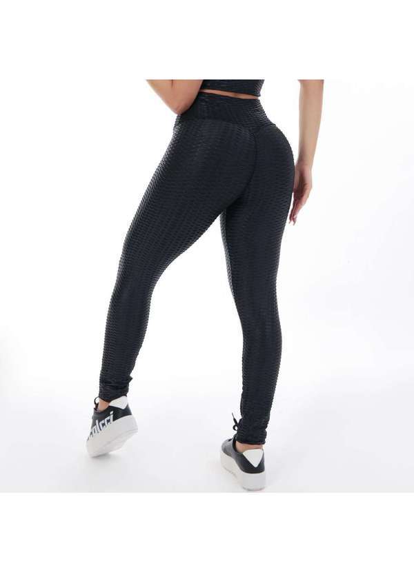 Fitmoda - Calca Legging Texturizada 3d Empina Bumbum em Cirre Preto
