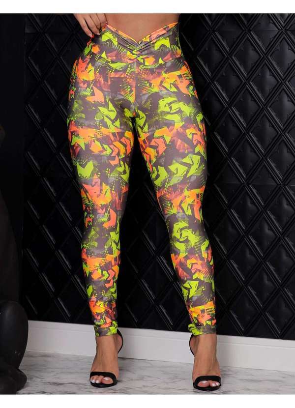 Fitmoda - Legging Empina Bumbum Fitness Estampada Amarelo