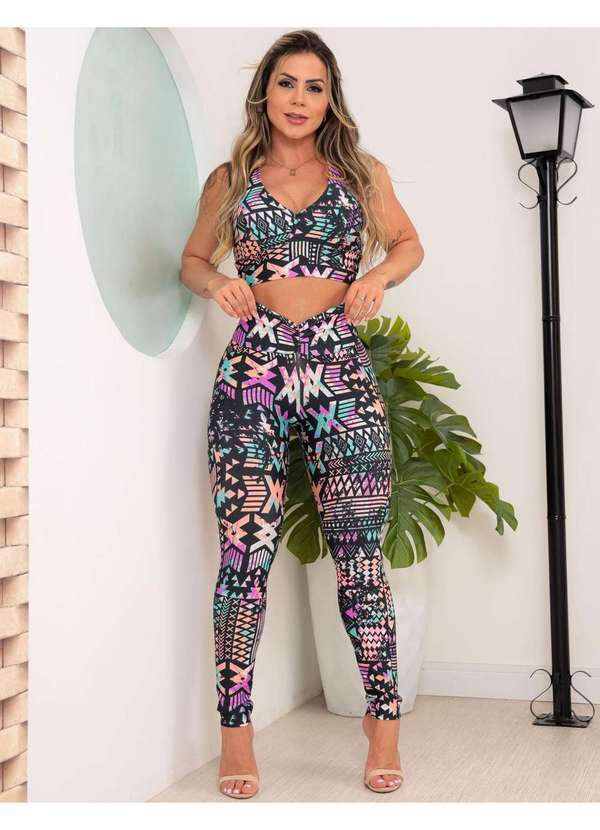 Fitmoda - Look Fitness com Legging Empina Bumbum e Cropped Laranja