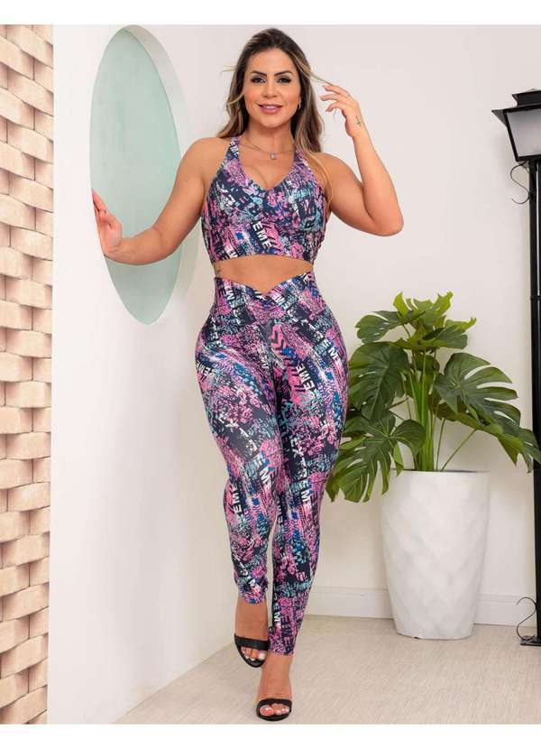 Fitmoda - Look Fitness com Legging Empina Bumbum e Cropped Multicores 3